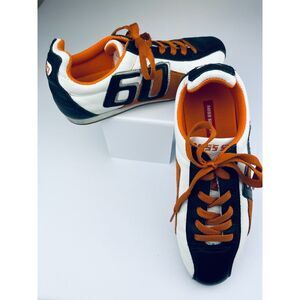 ~ MISS SIXTY 6.5 Sneakers *FLAWS* Rare"60" Leather Suede Shoes Orange Black Lace